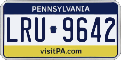 PA license plate LRU9642