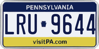 PA license plate LRU9644