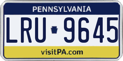 PA license plate LRU9645