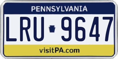 PA license plate LRU9647