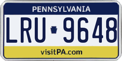 PA license plate LRU9648