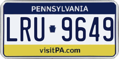 PA license plate LRU9649