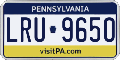 PA license plate LRU9650