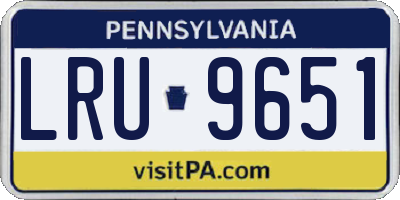 PA license plate LRU9651