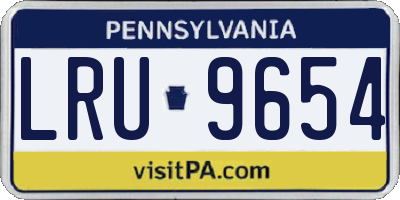 PA license plate LRU9654