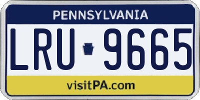 PA license plate LRU9665