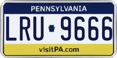 PA license plate LRU9666
