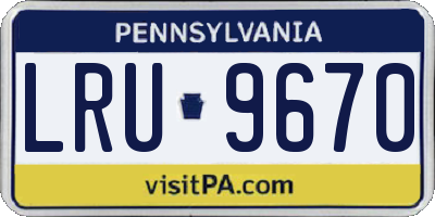 PA license plate LRU9670