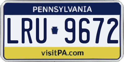 PA license plate LRU9672