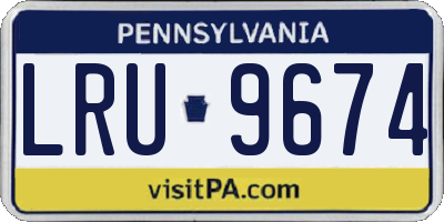 PA license plate LRU9674