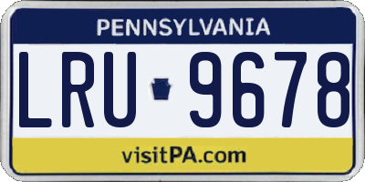 PA license plate LRU9678
