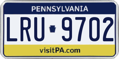 PA license plate LRU9702