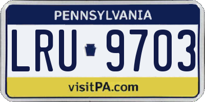 PA license plate LRU9703