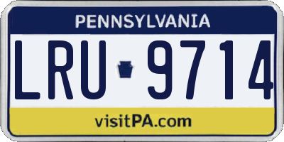 PA license plate LRU9714