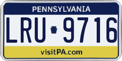 PA license plate LRU9716
