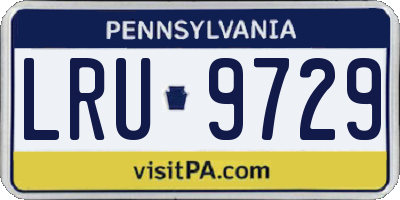 PA license plate LRU9729