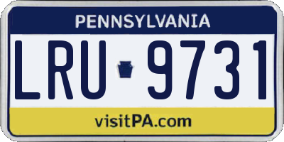 PA license plate LRU9731