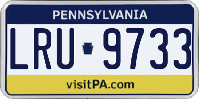 PA license plate LRU9733
