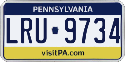 PA license plate LRU9734