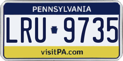 PA license plate LRU9735