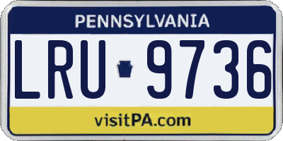 PA license plate LRU9736
