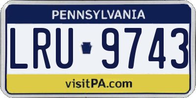PA license plate LRU9743