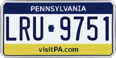 PA license plate LRU9751