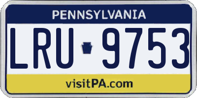 PA license plate LRU9753