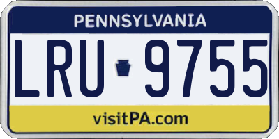 PA license plate LRU9755