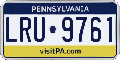 PA license plate LRU9761