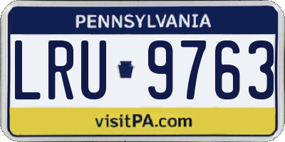 PA license plate LRU9763