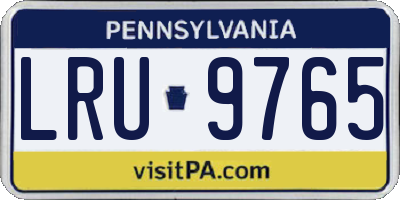 PA license plate LRU9765