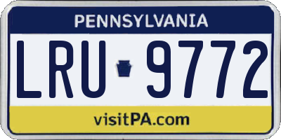 PA license plate LRU9772