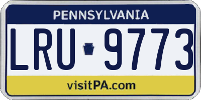 PA license plate LRU9773