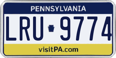 PA license plate LRU9774
