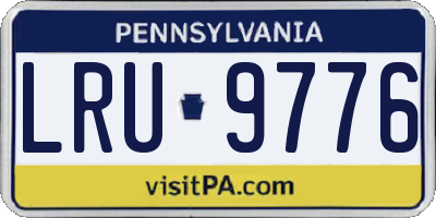 PA license plate LRU9776
