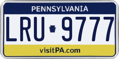 PA license plate LRU9777