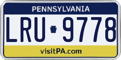 PA license plate LRU9778