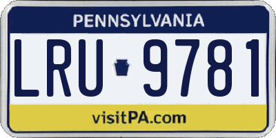 PA license plate LRU9781