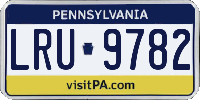 PA license plate LRU9782