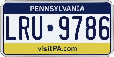 PA license plate LRU9786
