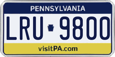 PA license plate LRU9800
