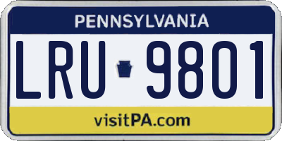 PA license plate LRU9801
