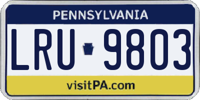 PA license plate LRU9803