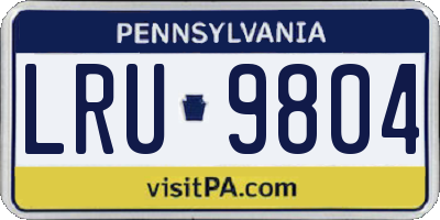 PA license plate LRU9804