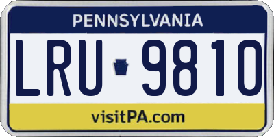 PA license plate LRU9810