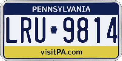 PA license plate LRU9814