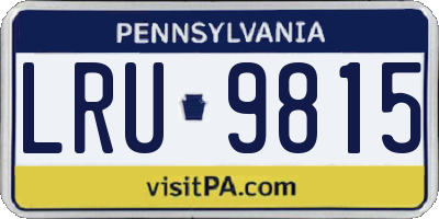 PA license plate LRU9815