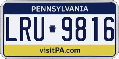 PA license plate LRU9816