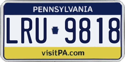 PA license plate LRU9818